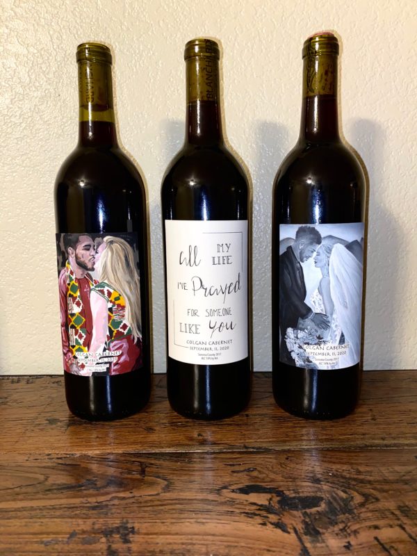 wine label for wedding party